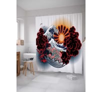 Штора (занавеска) для ванной JoyArty "Стихийное сочетание" из сатена, 180х200 см с крючками, sc_22174