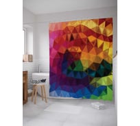 Штора (занавеска) для ванной JoyArty "Фантастический витраж" из сатена, 180х200 см с крючками, sc_22200