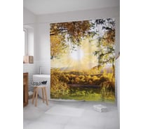 Штора (занавеска) для ванной JoyArty "Солнечные долины" из сатена, 180х200 см с крючками, sc_2381