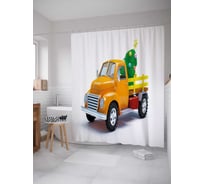 Штора (занавеска) для ванной JoyArty "Елка в кузове" из сатена, 180х200 см с крючками, sc_24127