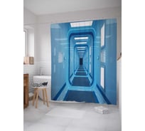 Штора (занавеска) для ванной JoyArty "Космическая каюта" из сатена, 180х200 см с крючками, sc_21666