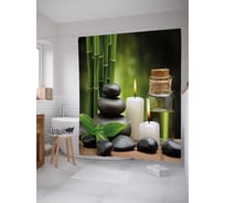 Штора (занавеска) для ванной JoyArty "Место умиротворения" из сатена, 180х200 см с крючками, sc_21874