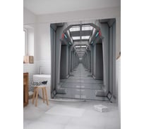 Штора (занавеска) для ванной JoyArty "Инопланетная станция" из сатена, 180х200 см с крючками, sc_21667