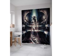 Штора (занавеска) для ванной JoyArty "Главный танец" из сатена, 180х200 см с крючками, sc_23813