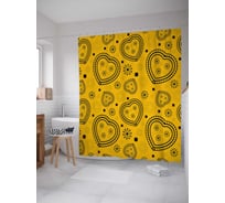 Штора (занавеска) для ванной JoyArty "Сердца фантазий" из сатена, 180х200 см с крючками, sc_21890