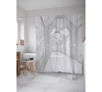 Штора (занавеска) для ванной JoyArty "Загадочные тоннели" из сатена, 180х200 см с крючками, sc_21681