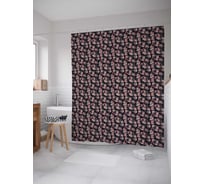 Штора (занавеска) для ванной JoyArty "Розовые оттенки цветов" из сатена, 180х200 см с крючками, sc_262426