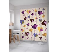 Штора (занавеска) для ванной JoyArty "Растущая любовь" из сатена, 180х200 см с крючками, sc_28373