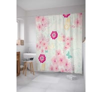 Штора (занавеска) для ванной JoyArty "Мартовский сон" из сатена, 180х200 см с крючками, sc_29263