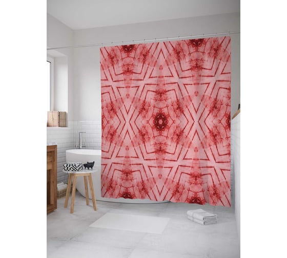 Штора (занавеска) для ванной JoyArty "Красочное безумие" из сатена, 180х200 см с крючками, sc_20338