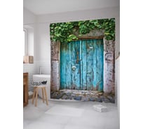 Штора (занавеска) для ванной JoyArty "Запертая дверь" из сатена, 180х200 см с крючками, sc_20184