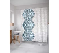 Штора (занавеска) для ванной JoyArty "Индийская полоса" из сатена, 180х200 см с крючками, sc_19984