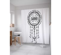 Штора (занавеска) для ванной JoyArty "Специфическое украшение" из сатена, 180х200 см с крючками, sc_20236