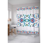 Штора (занавеска) для ванной JoyArty "Культура народа" из сатена, 180х200 см с крючками, sc_19971