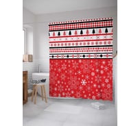 Штора (занавеска) для ванной JoyArty "Зимнее волшебство" из сатена, 180х200 см с крючками, sc_20320