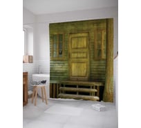 Штора (занавеска) для ванной JoyArty "Загадочные гости" из сатена, 180х200 см с крючками, sc_20193