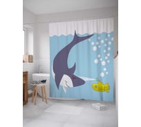 Штора (занавеска) для ванной JoyArty "Субмарина в опасности" из сатена, 180х200 см с крючками, sc_22375