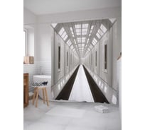 Штора (занавеска) для ванной JoyArty "Бесконечный тоннель" из сатена, 180х200 см с крючками, sc_21659