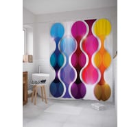 Штора (занавеска) для ванной JoyArty "Обманчивые волны" из сатена, 180х200 см с крючками, sc_22246