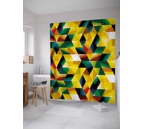 Штора (занавеска) для ванной JoyArty "Хаотическая комбинация" из сатена, 180х200 см с крючками, sc_21381