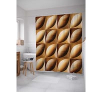 Штора (занавеска) для ванной JoyArty "Иллюзия формы" из сатена, 180х200 см с крючками, sc_20383