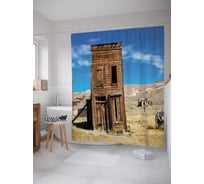 Штора (занавеска) для ванной JoyArty "Деревянная декорация" из сатена, 180х200 см с крючками, sc_21325