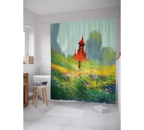 Штора (занавеска) для ванной JoyArty "Дворец боли" из сатена, 180х200 см с крючками, sc_23026