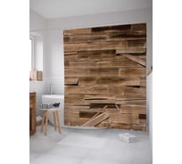 Штора (занавеска) для ванной JoyArty "Деревянные доски" из сатена, 180х200 см с крючками, sc_20379