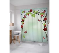 Штора (занавеска) для ванной JoyArty "Романтическая арка" из сатена, 180х200 см с крючками, sc_2917