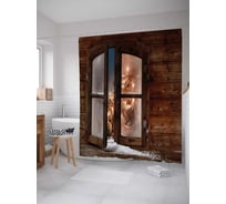 Штора (занавеска) для ванной JoyArty "Ожидание сюрприза" из сатена, 180х200 см с крючками, sc_21443