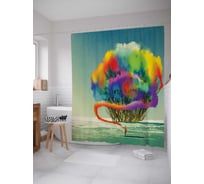 Штора (занавеска) для ванной JoyArty "Красочный сигнал" из сатена, 180х200 см с крючками, sc_23012