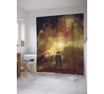 Штора (занавеска) для ванной JoyArty "Взгляд на космос" из сатена, 180х200 см с крючками, sc_23060