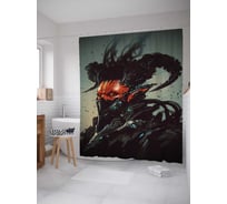 Штора (занавеска) для ванной JoyArty "Современный демон" из сатена, 180х200 см с крючками, sc_23025