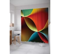 Штора (занавеска) для ванной JoyArty "Конструкция из красок" из сатена, 180х200 см с крючками, sc_22233