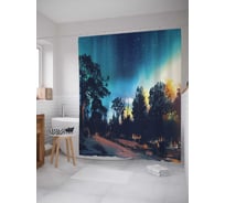 Штора (занавеска) для ванной JoyArty "Ночное сияние" из сатена, 180х200 см с крючками, sc_23056