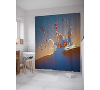 Штора (занавеска) для ванной JoyArty "Сказочная атмосфера" из сатена, 180х200 см с крючками, sc_23020