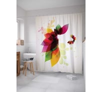 Штора (занавеска) для ванной JoyArty "Возрождение цветка" из сатена, 180х200 см с крючками, sc_22242