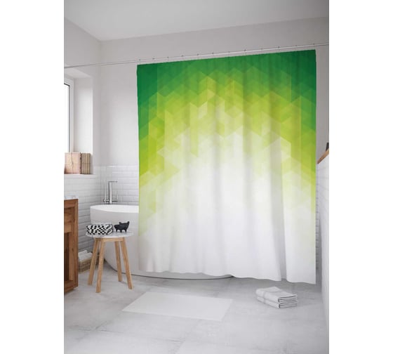 Штора (занавеска) для ванной JoyArty "Солнечный взрыв" из сатена, 180х200 см с крючками, sc_22253 1