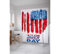 Штора (занавеска) для ванной JoyArty "День Независимости Америки" из сатена, 180х200 см с крючками, sc_27273