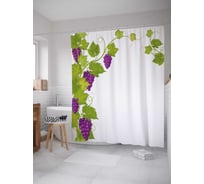 Штора (занавеска) для ванной JoyArty "Виноградная текстура" из сатена, 180х200 см с крючками, sc_21598