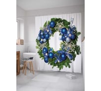 Штора (занавеска) для ванной JoyArty "Праздничный настрой" из сатена, 180х200 см с крючками, sc_21426