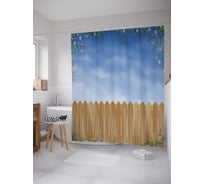 Штора (занавеска) для ванной JoyArty "Огражденные облака" из сатена, 180х200 см с крючками, sc_21621