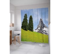 Штора (занавеска) для ванной JoyArty "Природные странности" из сатена, 180х200 см с крючками, sc_21263