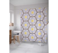 Штора (занавеска) для ванной JoyArty "Появление цветка" из сатена, 180х200 см с крючками, sc_21560