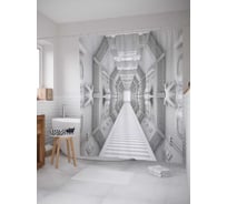 Штора (занавеска) для ванной JoyArty "Захватывающий коридор" из сатена, 180х200 см с крючками, sc_21656