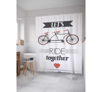 Штора (занавеска) для ванной JoyArty "Катайтесь вместе" из сатена, 180х200 см с крючками, sc_22059