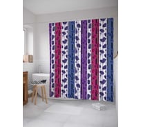 Штора (занавеска) для ванной JoyArty "Полосатые мечты" из сатена, 180х200 см с крючками, sc_21545