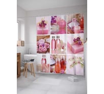 Штора (занавеска) для ванной JoyArty "Терапия ароматом" из сатена, 180х200 см с крючками, sc_21845