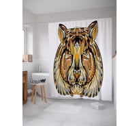 Штора (занавеска) для ванной JoyArty "Заколдованная кошка" из сатена, 180х200 см с крючками, sc_22181