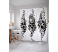 Штора (занавеска) для ванной JoyArty "Агрессивная тьма" из сатена, 180х200 см с крючками, sc_22197